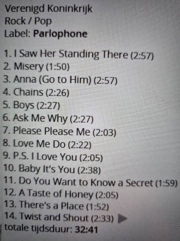 Tracks mm cd the beatles   please please me   0077774643528