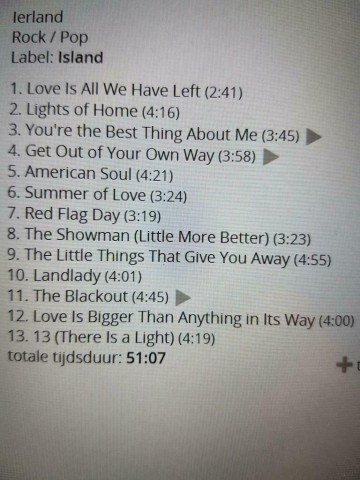 Tracks mm cd u2   songs of experience   0602557980295