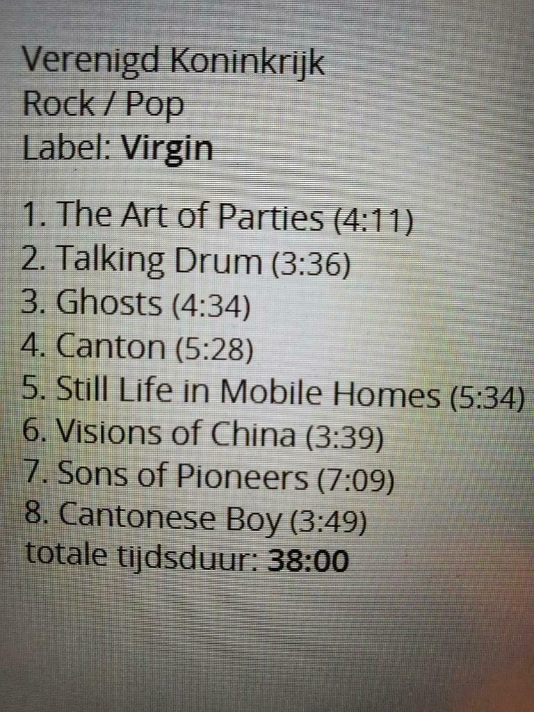 Japan Tin Drum Rock Alternative Fijne CD